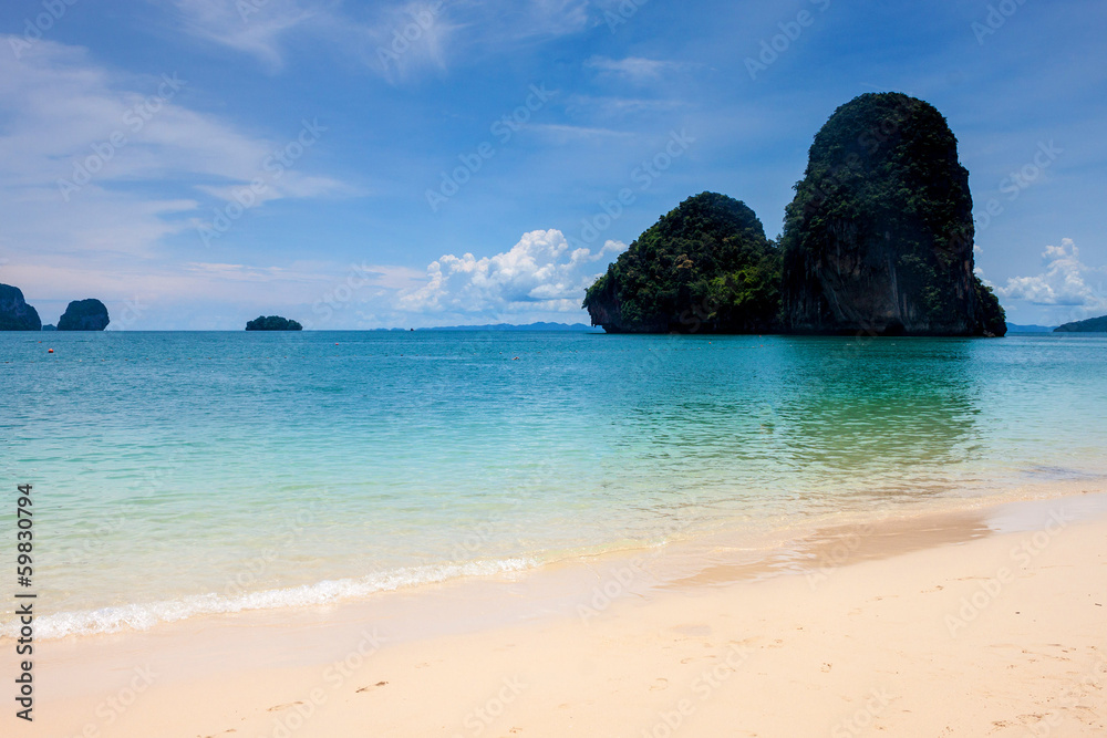 Beatiful beach and limestone landscape at Railay, Thailand