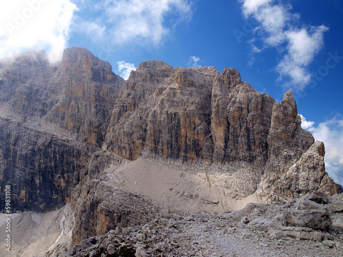 path Alfredo Benini in the Brenta Dolomites mountains in Italy photo