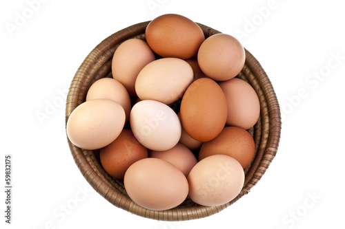 Wallpaper Mural Brown eggs in a woven bowl Torontodigital.ca