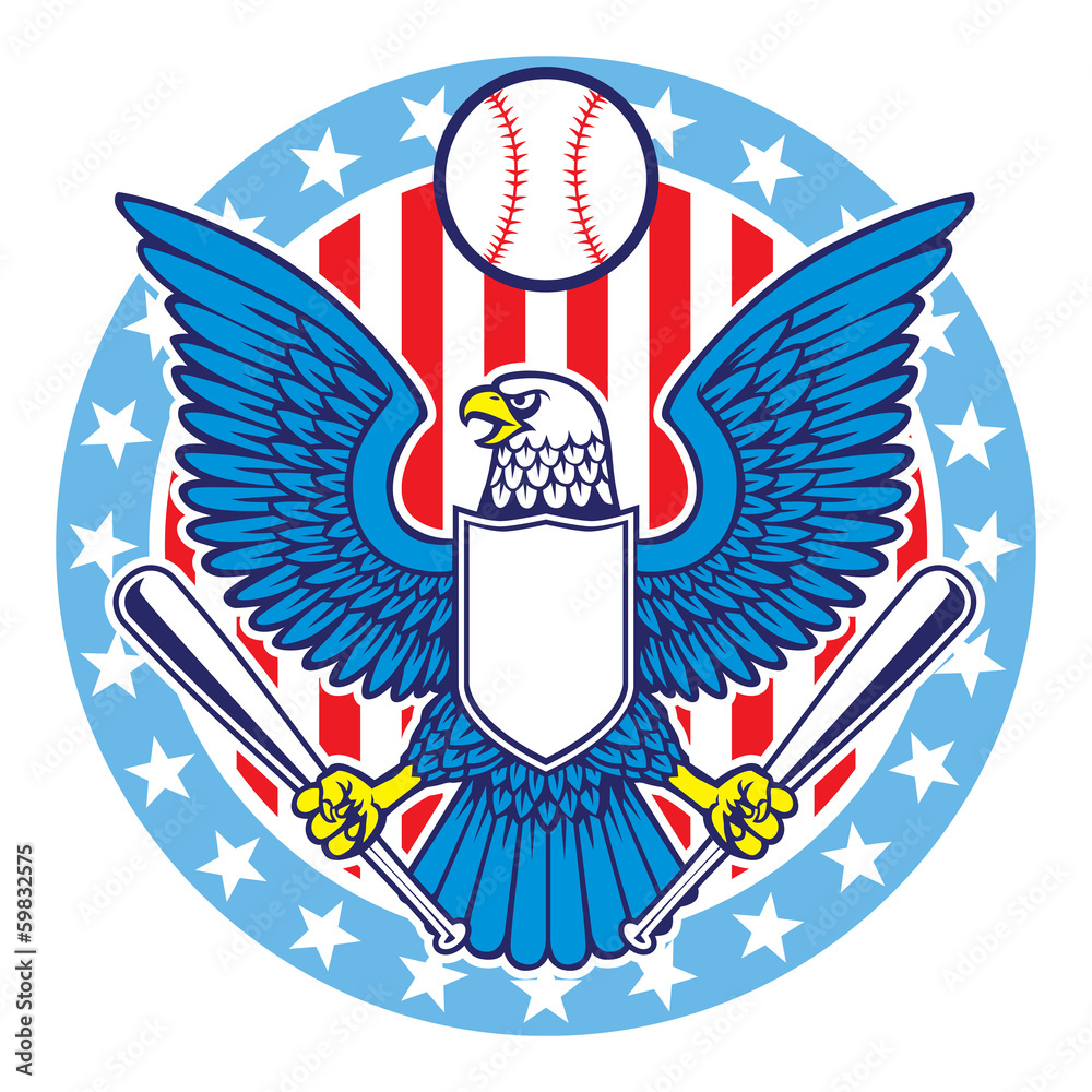 Naklejka premium eagle mascot of baseball