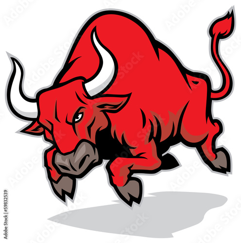 angry bull attack