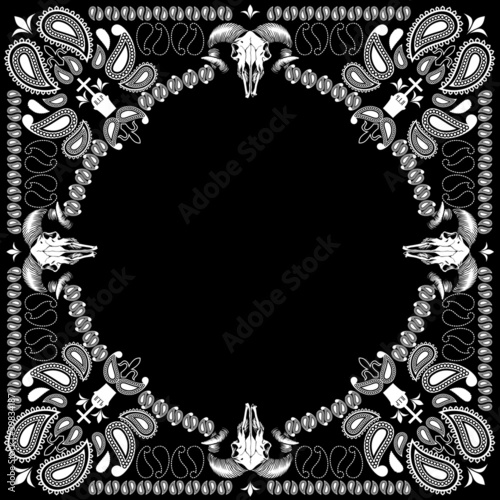 bandana pattern with goat skull