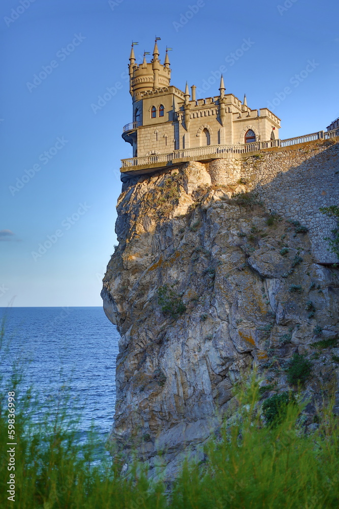 Castle Swallows Nest on the cliff near the sea