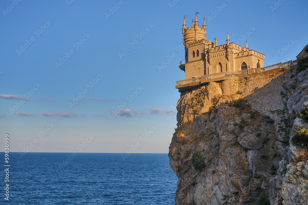 Castle Swallows Nest on the cliff near the sea