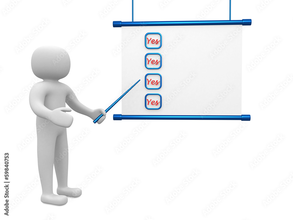 3d person - man, people with a checklist 3d person - man, people with a checklist