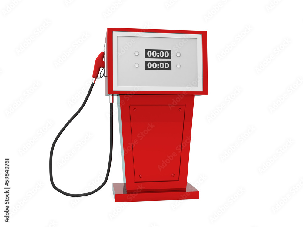 3d render illustration of gas pump over white background