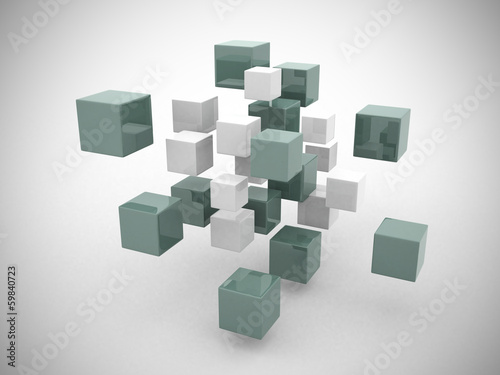 Fototapeta Naklejka Na Ścianę i Meble -  3d abstract geometric shapes from cubes