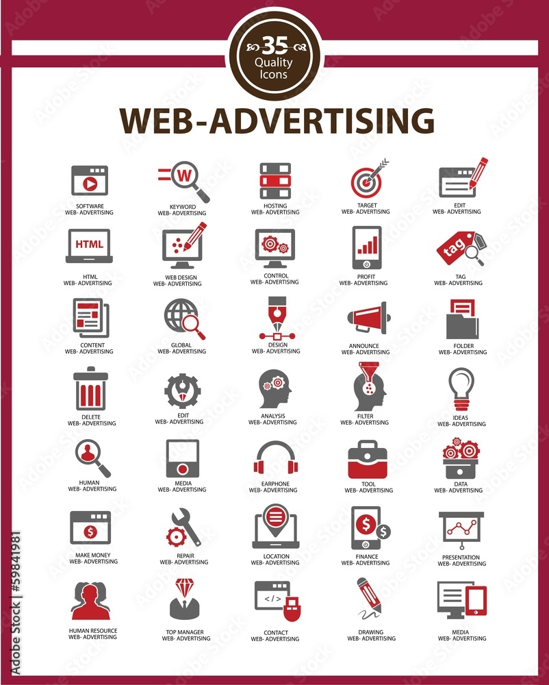 Set Media - Advertising icons,vector Set Media - Advertising icons,vector
