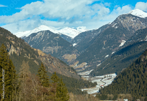Winter mountain country landscape (Austria).