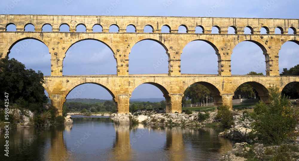 Roman aqueduct at Pont du Gard, France Roman aqueduct at Pont du Gard, France
