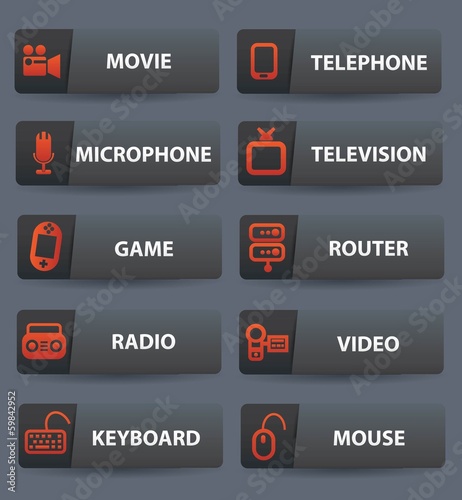 Technology buttons,vector