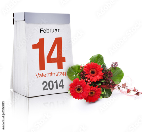 14. Februar mit Blumen