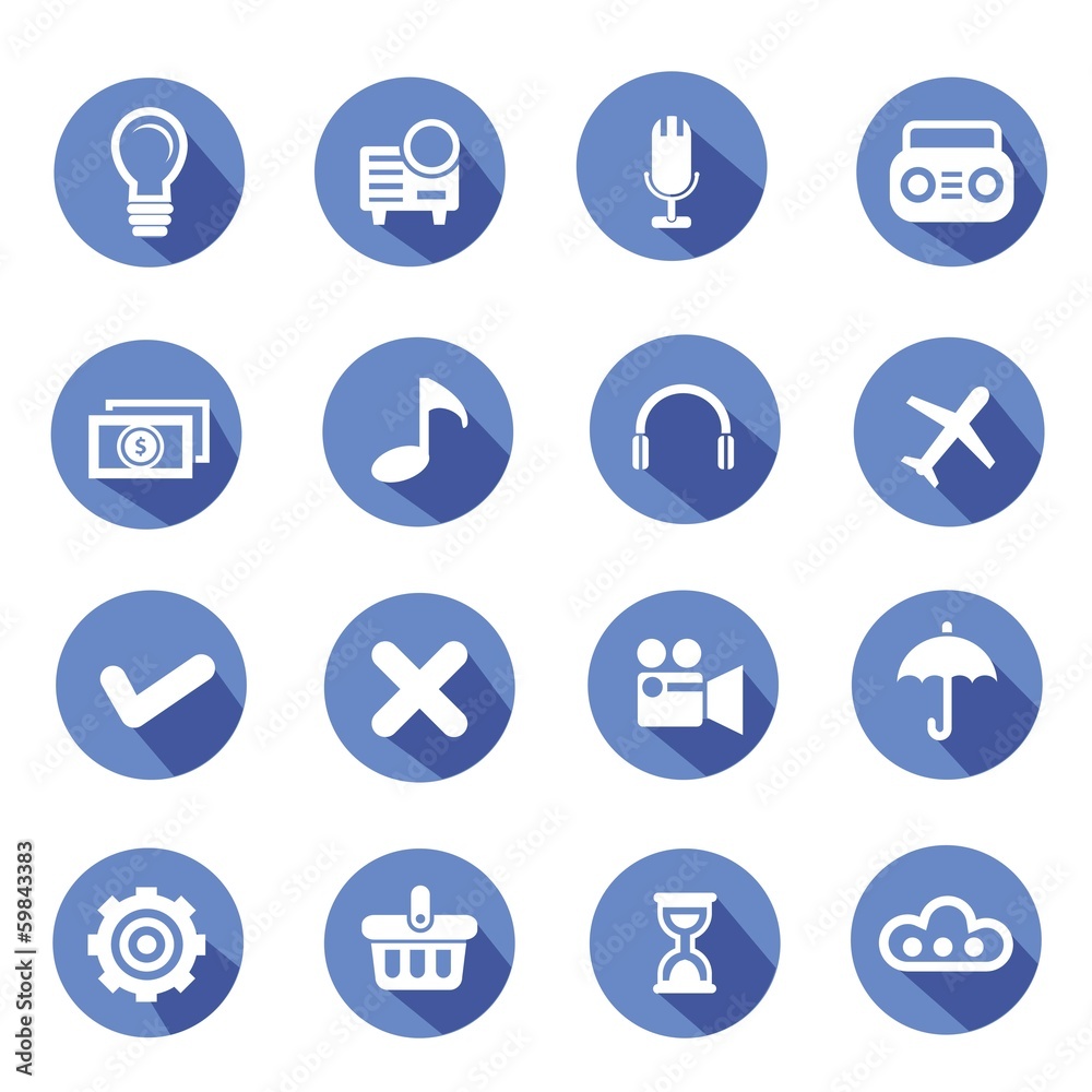 Web icons,Blue version,vector