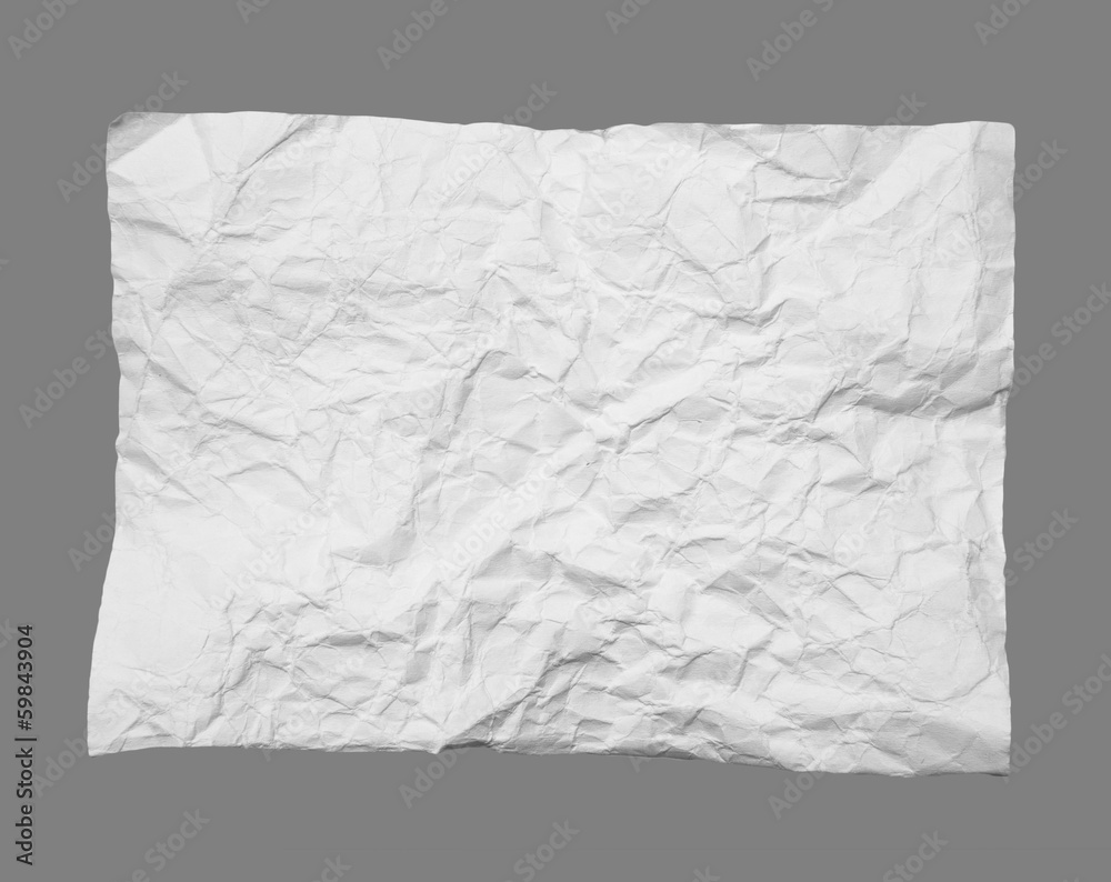 Obraz premium crumpled white paper on a gray background