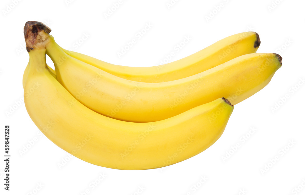 bananas on white background