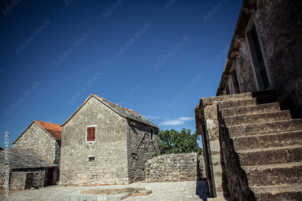 old stone rustic house