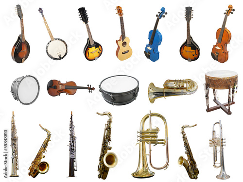 Принти на полотні Music instruments