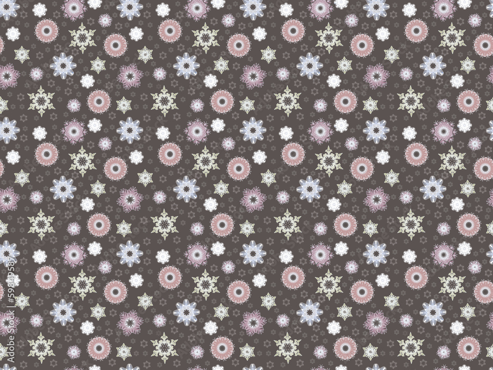 Seamless winter background with beautiful snowflakes