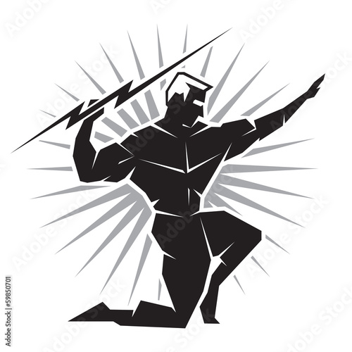 Front view of Greek God Zeus