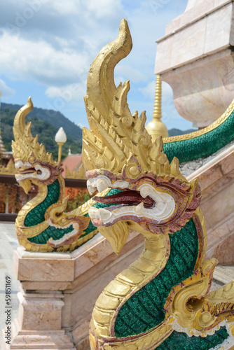 Dragons at Chalong Temple in Phuket Thailand