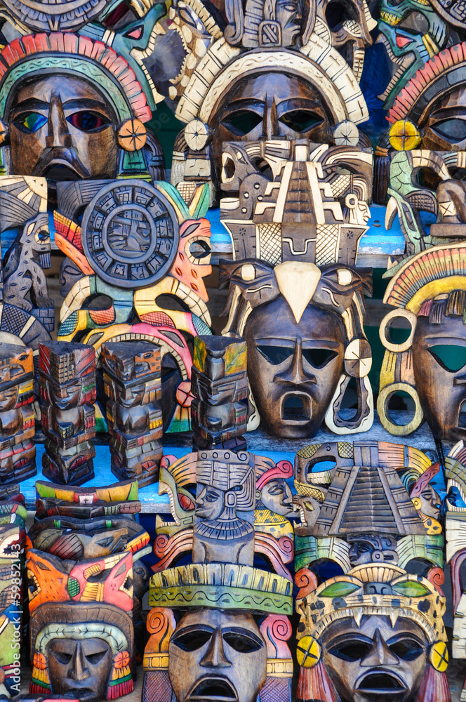 Mayan Wooden Masks for Sale