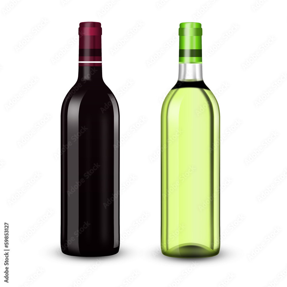 bottle with red and white wine illustration bottle with red and white wine illustration