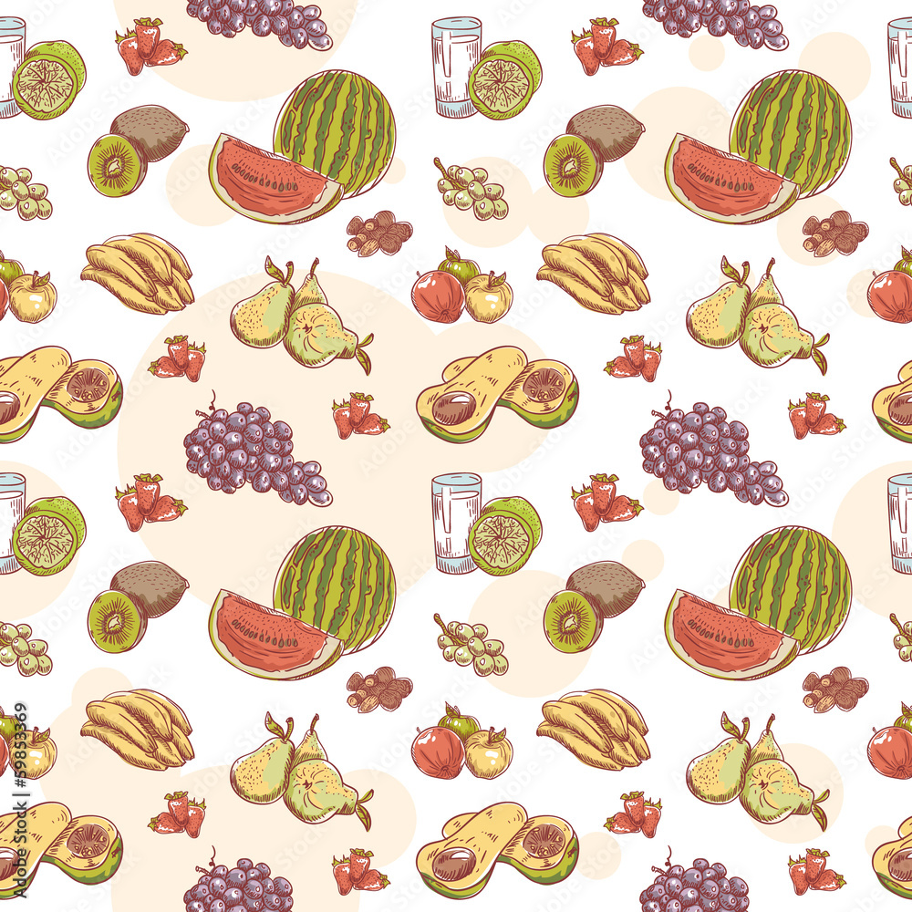 Fruit hand drawn seamless pattern Fruit hand drawn seamless pattern