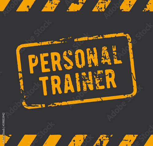 Rubber stamp with the text personal trainer