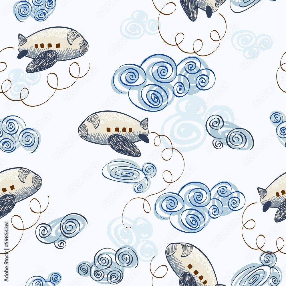 Cute hand draw seamless pattern for boy.