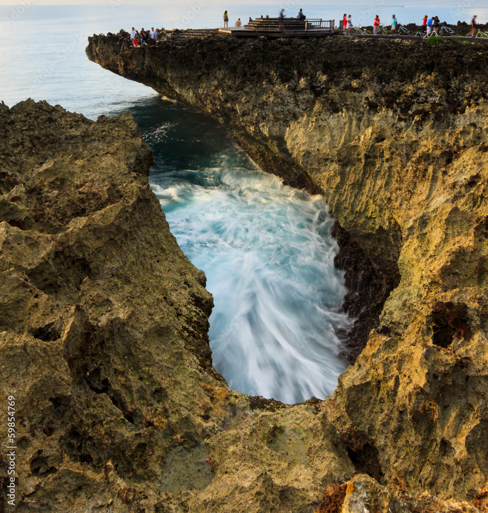 Coastal landscape at Water Blow, Bali, Indonesia