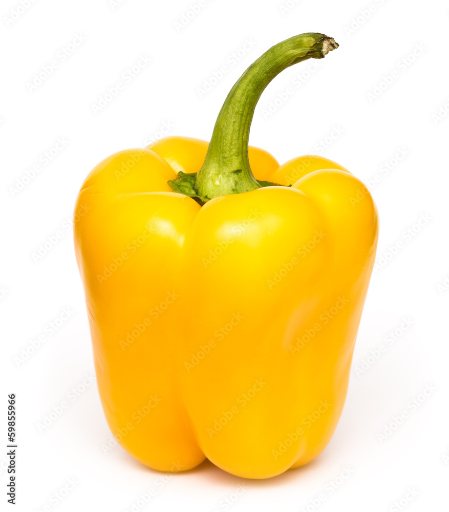 Yellow Fresh Capsicum On White Background Yellow Fresh Capsicum On White Background