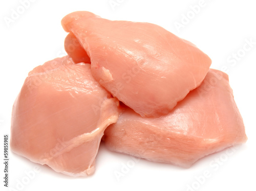 Raw chicken fillets