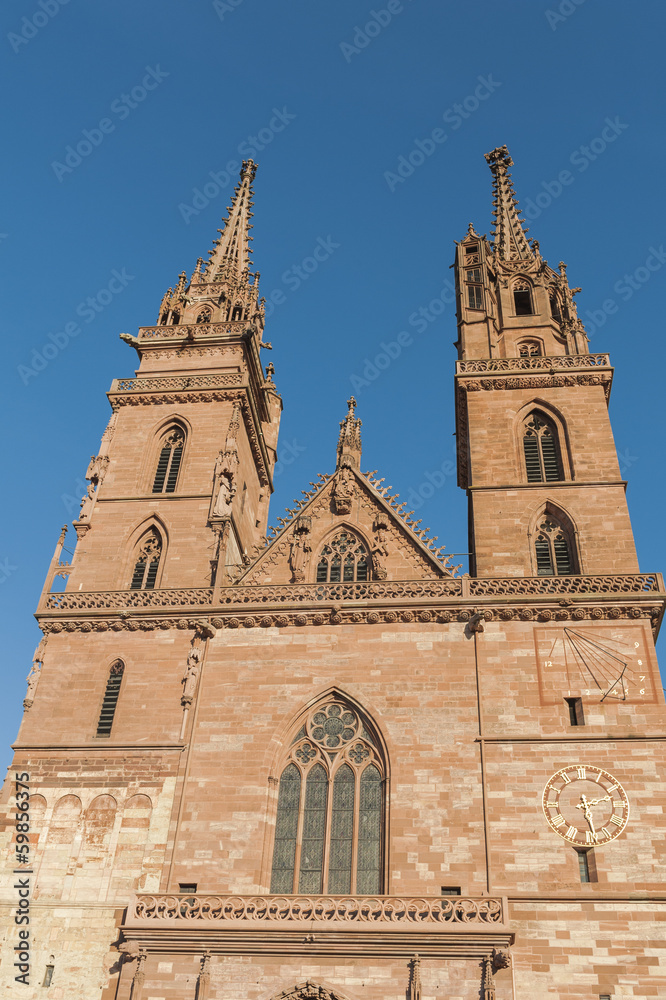 Basel, Altstadt, Münster, Kirche am Münsterplatz, Rhein, Schweiz