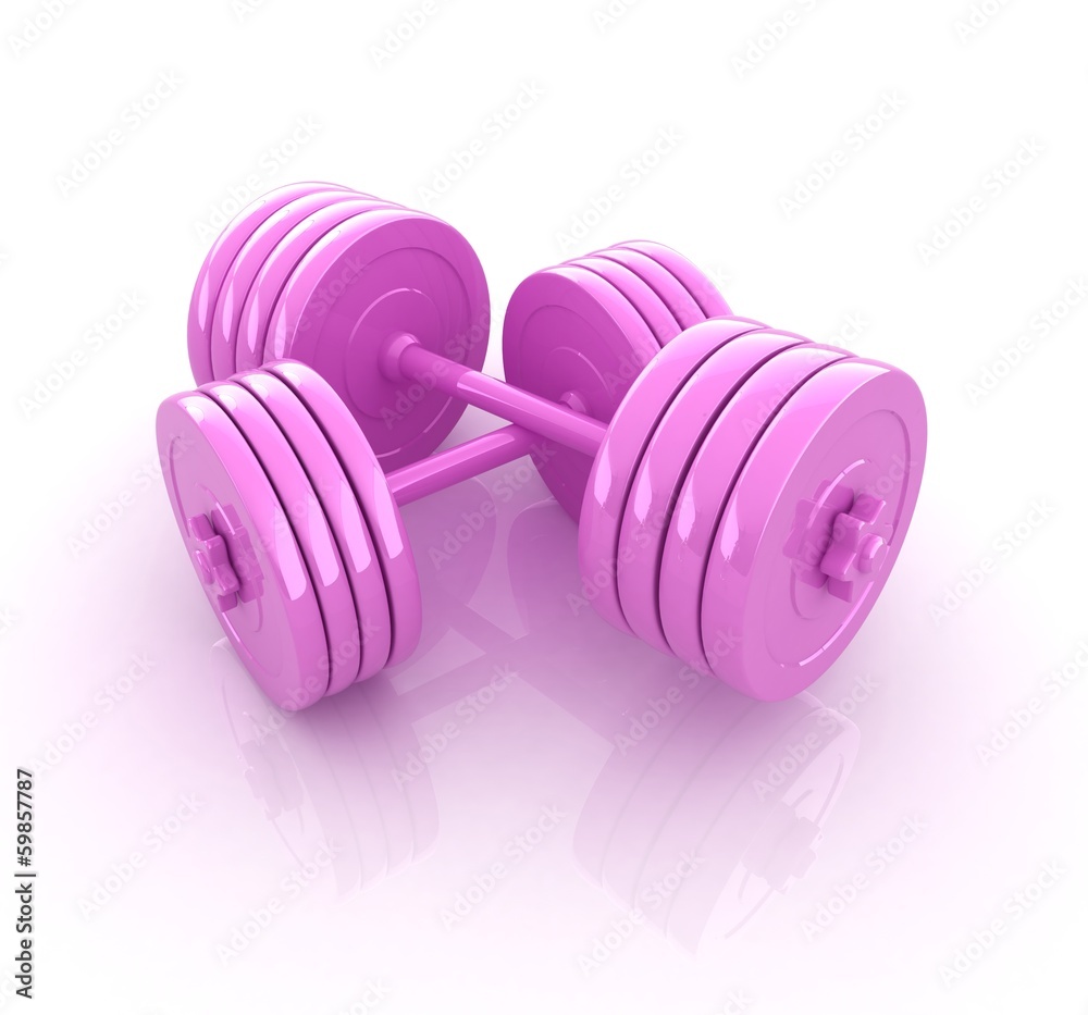 Pink realistic dumbbell Pink realistic dumbbell