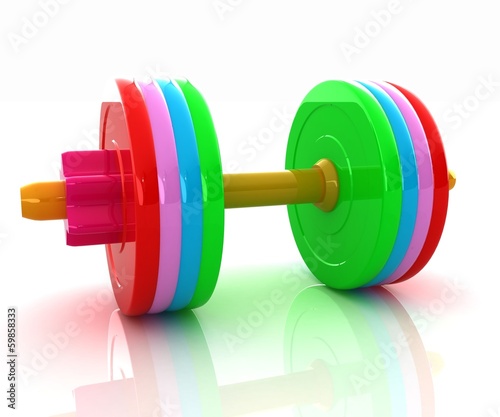 Colorfull realistic dumbbell
