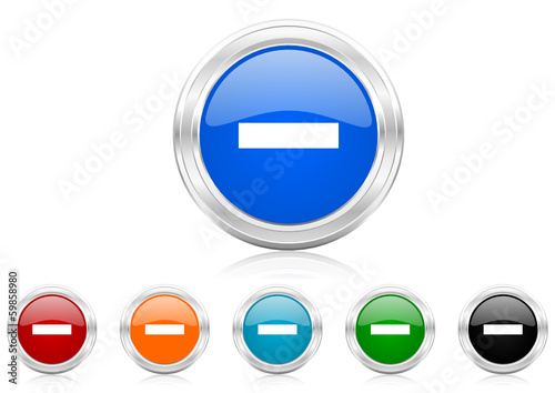 minus icon vector set