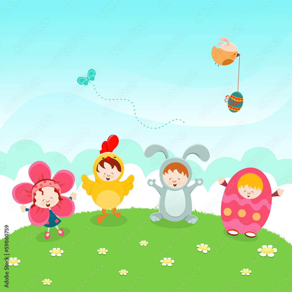 Obraz premium Kids Easter Party