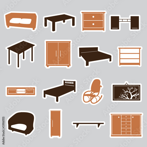 furniture stickers eps10