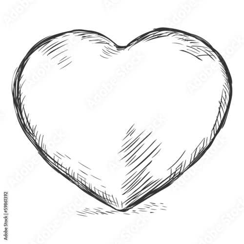 vector sketch illustration - heart
