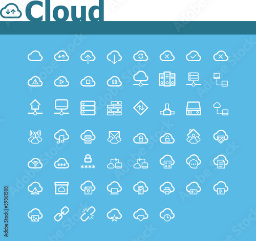 Cloud computing icon set