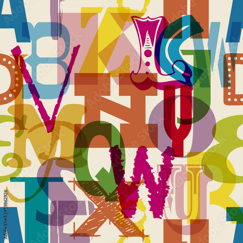 Fototapeta Naklejka Na Ścianę i Meble -  seamless alphabet / Letter pattern, vector illustration