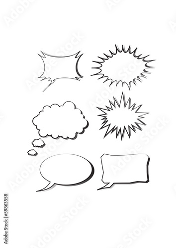 Collection of different shaped speech bubbles