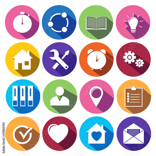 Web Icons Set in Flat Design