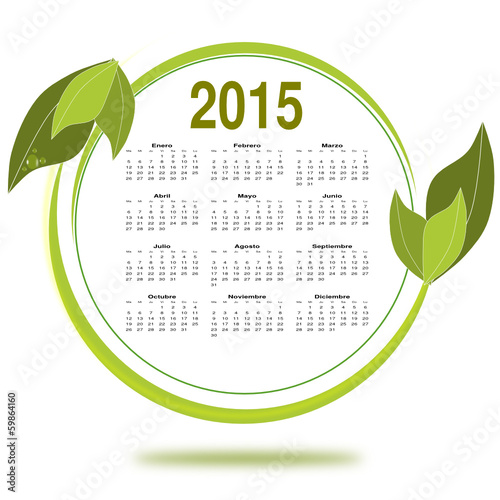 Calendario para el 2015 