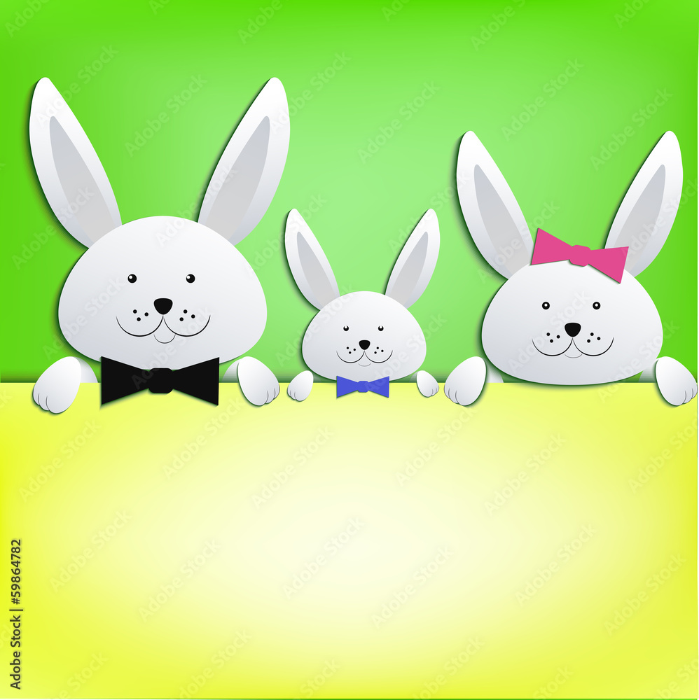 Background with easter bunnies and space for your text