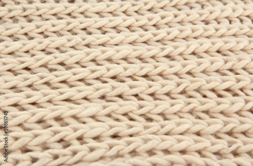 Warm knitted scarf close up
