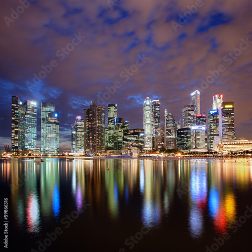 Singapore city skyline at night © Nataliya Hora