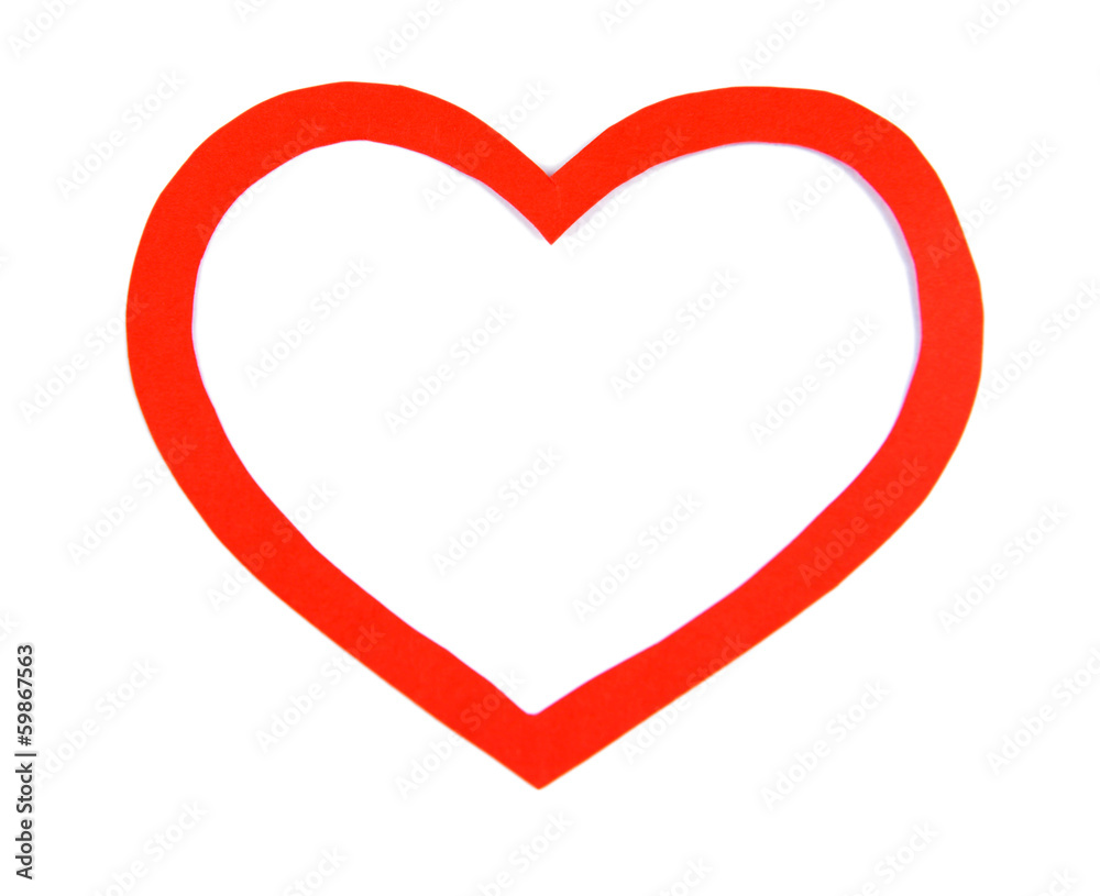 Paper heart isolated on white Paper heart isolated on white