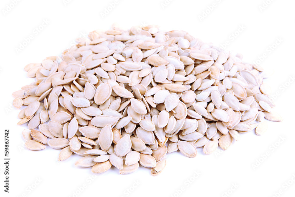 Pumpkin seeds isolated on white Pumpkin seeds isolated on white