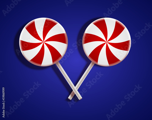 Vector circle lollipop on blue background. Eps10